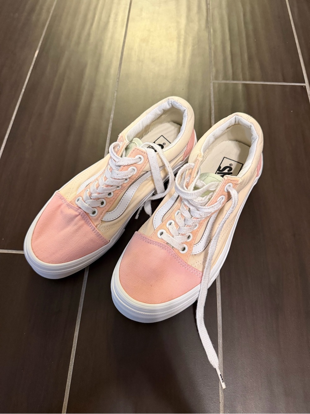Vans Old Skool Sneakers in Pink and Cream